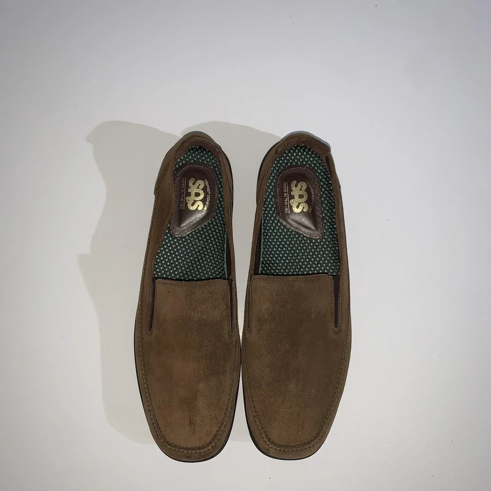 SAS Loafers  Mens 12.5 M Weekender Brown Suede Slip On Comfort Made In USA
